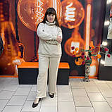 Костюм J.LONDON жіночий ангора штани палаццо кофта 52 бежевий, фото 6