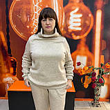 Костюм J.LONDON жіночий ангора штани палаццо кофта 52 бежевий, фото 7