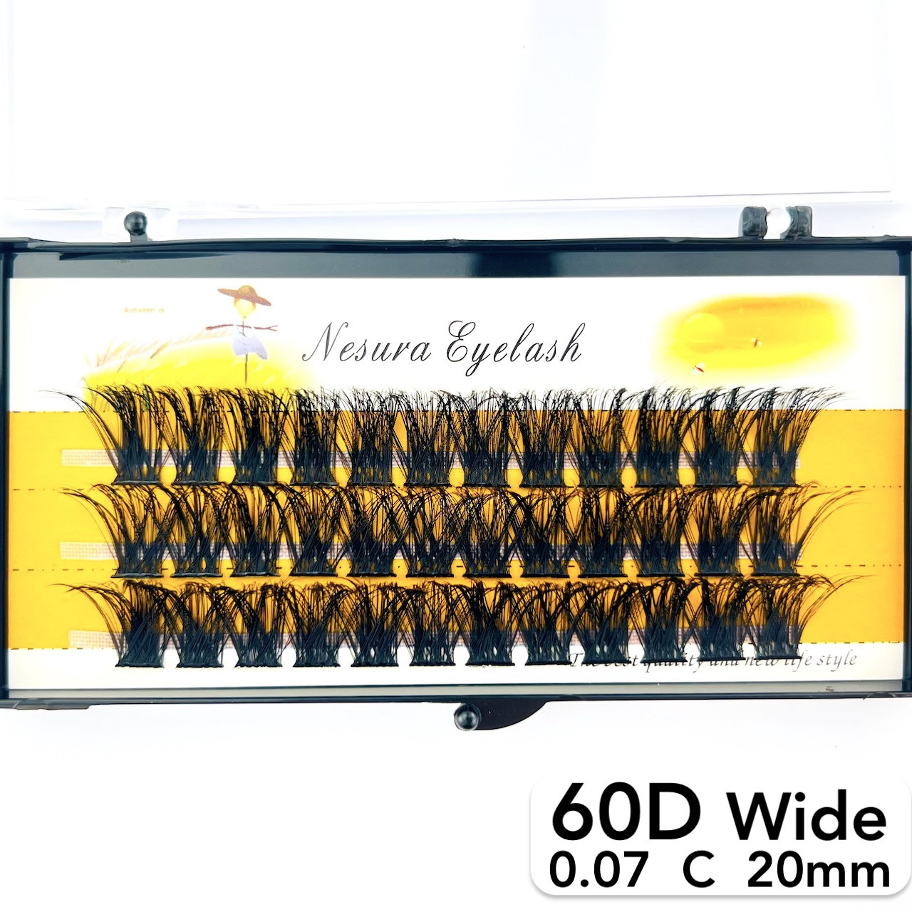 Пучкові вії Nesura Eyelash Wide 60D, 0,07, C, 20 мм, 36 пучків Несура
