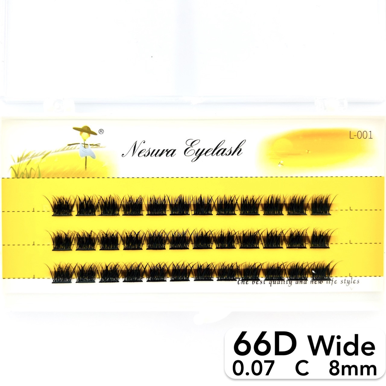 Пучкові вії Nesura Eyelash Wide 66D, 0,07, C, 8 мм, 36 пучків Несура