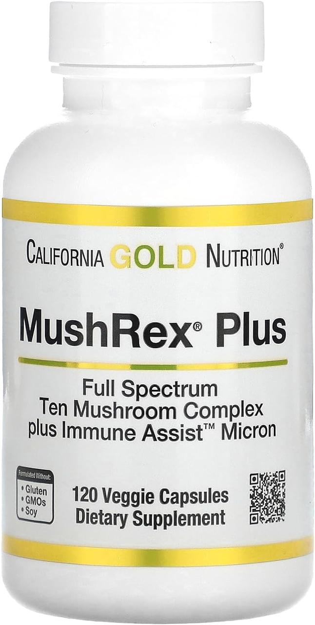 Комплекс лікувальних грибів California Gold Nutrition MushRex Plus 120 VegCaps, фото 1