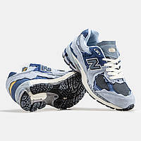 Мужские кроссовки New Balance 2002R Protection Pack Blue Grey Нью Баланс 2002Р синие замш текстиль демисезон