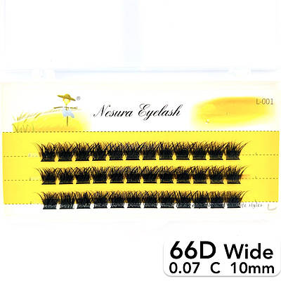 Пучкові вії Nesura Eyelash Wide 66D, 0,07, C, 10 мм, 36 пучків Несура