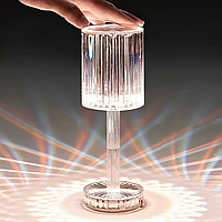 Декоративный LED светильник Crystal light, с пультом ДУ / Беспроводная настольная лампа-ночник