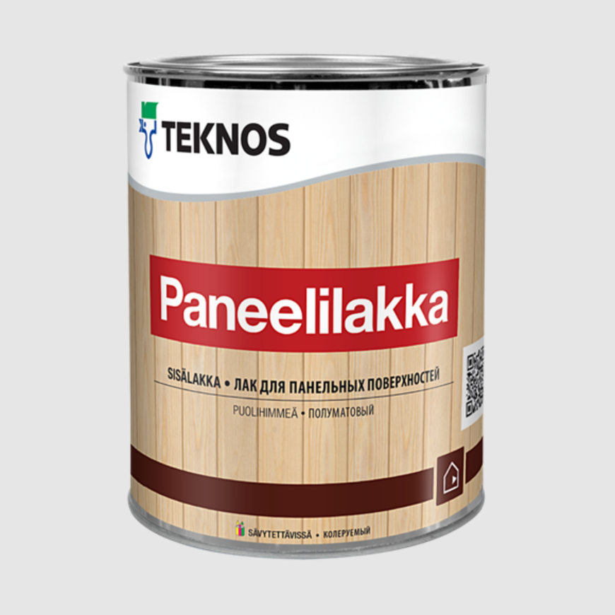 Лак для панелей PANEELILAKKA на водній основі напівматовий (0.9 л), Teknos