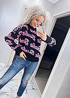 Женский вязанный свитер черного цвета