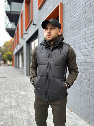 Мужской очень теплый спортивный костюм тройка с жилеткой на молнии ...