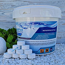 Таблетки для басейну 4 в 1 Crystal pool MultiTab 5 кг | Маленькі таблетки тривалої дії по 20 г