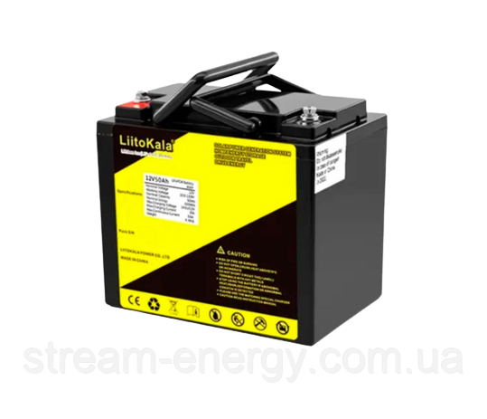 Літій-залізо-фосфатний акумулятор 12v-50ah LiitoKala LiFePO4 12,8V 50Ah для гібридних інверторів, ДБЖ в офіс, будинок, квартиру
