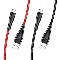 Дата-кабель USAMS Braided Data US-SJ393 1m USB (тато) - microUSB (тато) Black