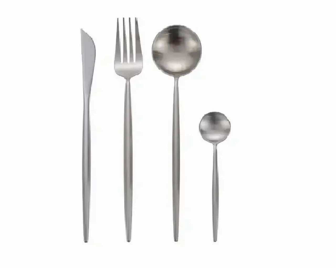 Набір столових приборів REMY-DECOR срібного кольору з нержавіючої сталі 4 предмети для ресторанів кафе та будинку