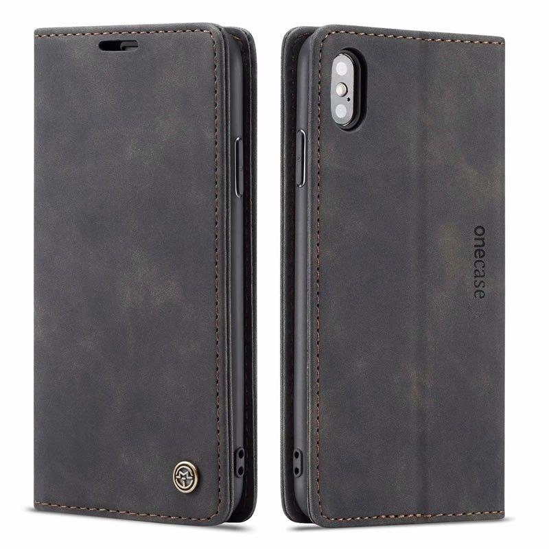 Чохол книжка Caseme з магнітом для iPhone Xs Max чорний гаманець