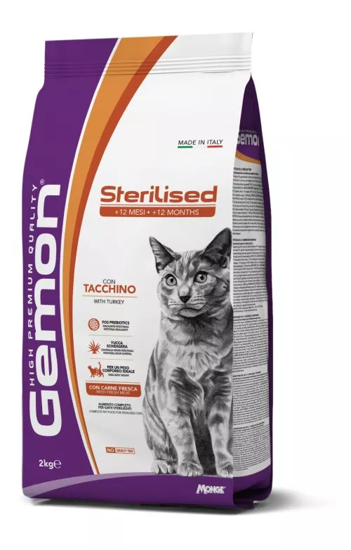 GEMON CAT Sterilized з індичкою - 2 кг