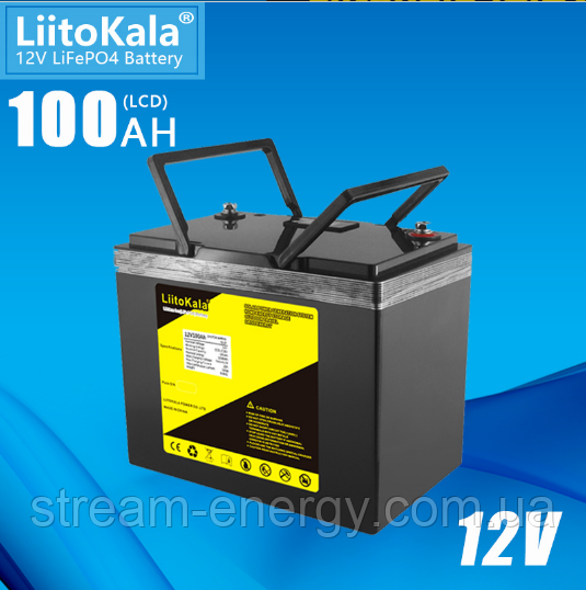 Літій-залізо-фосфатний акумулятор 12v-100ah LiitoKala LiFePO4 12,8V 100Ah для гібридних інверторів, ДБЖ в офіс, будинок, квартиру, фото 1