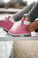 Черевики жіночі високі Timberland Pink (термо) 36