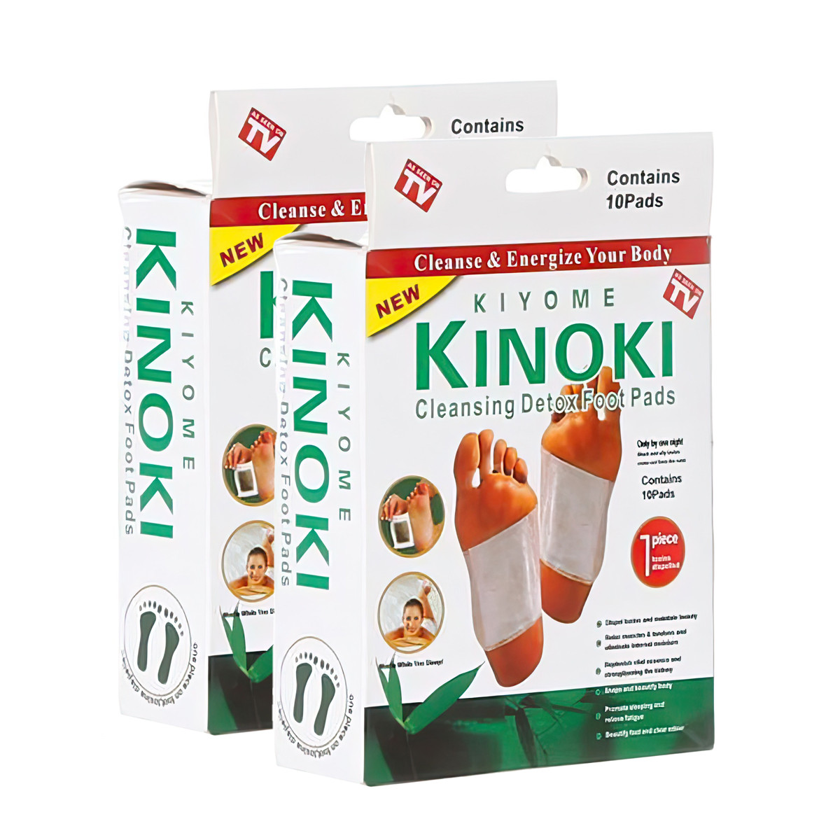 Комплект 2 упаковки, пластырь для выведения токсинов Kinoki 10 шт./уп. | детоксикационный пластырь