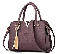 Практичная фиолетовая женская сумка, повседневная женская сумочка для девушки экокожа