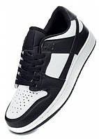 Стильні жіночі підліткові кросівки аналог Nike SB Dunk чорні білі шкіряні