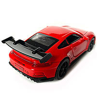 Іграшкова машинка металева Porsche 911 GT3, порше, червоний, звук, світло, інерція, откр двері, капот, Автоексперт,, фото 4