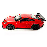Іграшкова машинка металева Porsche 911 GT3, порше, червоний, звук, світло, інерція, откр двері, капот, Автоексперт,, фото 5