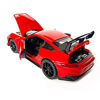 Іграшкова машинка металева Porsche 911 GT3, порше, червоний, звук, світло, інерція, откр двері, капот, Автоексперт,, фото 6