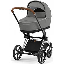 Коляска Cybex Priam 4.0 шасі Chrome Brown + люлька Mirage Grey