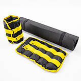 Набір для фітнесу - Килимок для фітнесу та спорту (каремат) + обтяжувачі 2шт по 2.5 кг OSPORT Set 39 (n-0069) Чорно-жовтий, фото 3