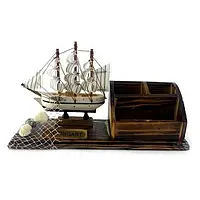 Підставка під ручки та візитки Вітрильник (25,5х8х13,5 см) А