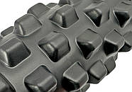Масажний ролик EasyFit Grid Roller PRO 33 см Чорний, фото 3