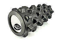 Масажний ролик EasyFit Grid Roller PRO 33 см Чорний, фото 4