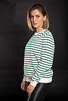 Женский свитер свитшот Pepper&Mint зеленая полоска