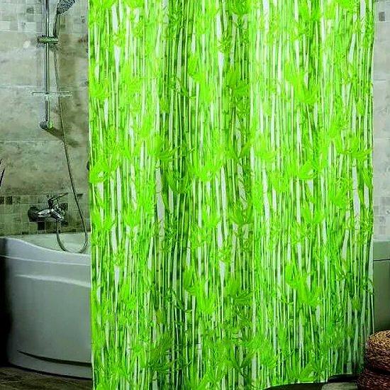 Шторка для ванної та душу тканинна Miranda (Міранда) Bamboos зелений 180x200 см