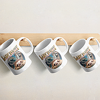 Сімейні білі чашки (кружки) з принтом "Real Gentleman. Real Lady"