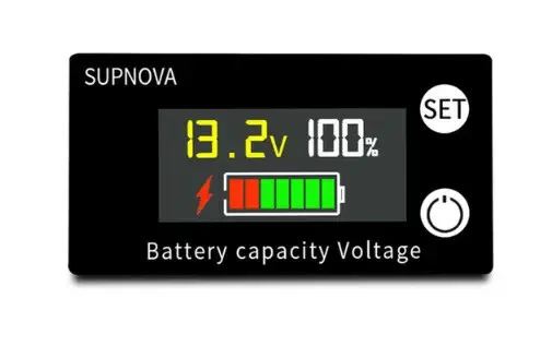 Индикатор вольтметр емкости заряда аккумуляторной батареи 8V-100V SUPNOVA 6133A с датчиком температуры - фото 2 - id-p2012122065