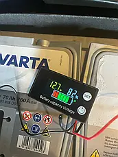 Індикатор вольтметр ємності заряду акумуляторної батареї 8V-100V SUPNOVA 6133A з датчиком температури, фото 5