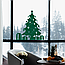 Новорічні наклейки на вікна Ялинка з подарунками 40х43см (новорічний декор стін самоклейка) матова Зелений, фото 2