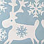 Новорічні наклейки на вікна Олені та Сніжинки (наскельні малюнки печерний олень) Розмір S білі матові білі, фото 6