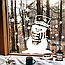 Новорічна наклейка Сніговик Снігівка Сніг (декор Новий рік самоклейка) Набір S 37х47 см матовий Білий, фото 3