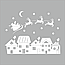Наклейки новорічні Санта Олені (декор вікон Новий рік місяць зірки) Набір S 47см матова Білий, фото 7