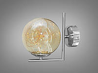 Бра светодиодное хром к люстрам Пузыри металлическое со стеклянным плафоном 6 Вт 14x20х22 см