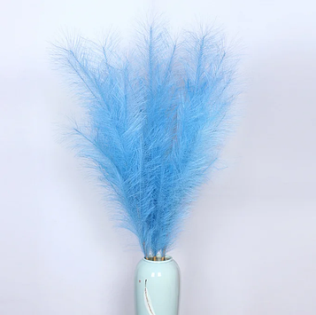 Трава пампасова штучна (PV-03) небесно-голубого кольору 119 см , висота суцвіття 80,5 см