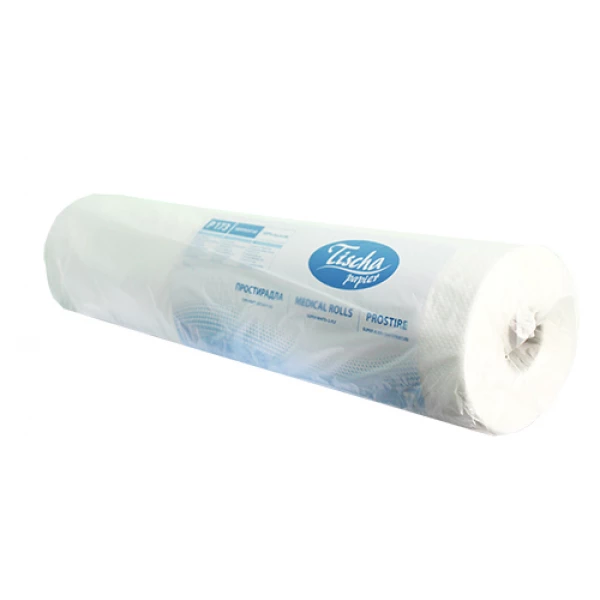 Простирадла кушеточні 0.6х50 м з перфорацією (60х45 см), целюлоза, Tischa Papier, Білі (Р173)