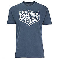 Футболка Simms Fish It Well Badge T-Shirt Sailor Blue Heather L (13517-677-40)