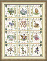 Набор для вышивания по нанесённой на канву схеме "The Twelve Days of Christmas". AIDA 14CT printed, 64*82 см