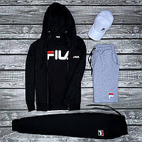 Флисовый Спортивный Брендовый Топовый Комплект 5 в 1 FILA С капюшоном Фила ХИТ