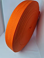 Стропа текстильная "елочка" оранжевая плотная 3 см (лента ременная)