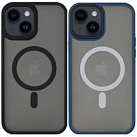 TPU+PC чехол Metal Buttons with MagSafe для Apple iPhone 14 Plus (6.7") GRI