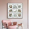 Набір для вишивання за нанесеною на канву схемою "Cute Cats". AIDA 14CT printed 50*50 см, фото 4