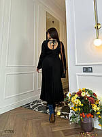 Довга жіноча ангорова сукня великого розміру з довгими рукавами кльош з 48 по 62 розмір, фото 4
