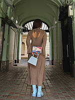 Довга жіноча ангорова сукня великого розміру з довгими рукавами кльош з 48 по 62 розмір, фото 6